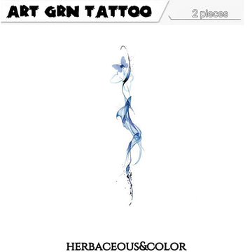 Blue Smoke Temporary Tattoo