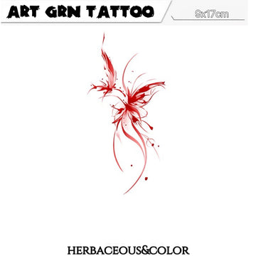 Temporary Red Butterfly Tattoo