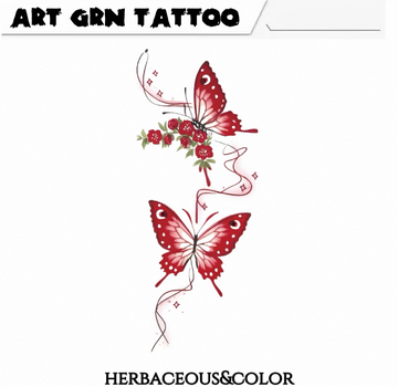 Butterfly Flower Temporary Tattoo