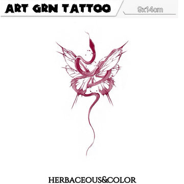 Butterfly Dance Snake Shadow Temporary Tattoo