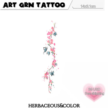 Butterfly Peach Blossom Tattoo Stickers