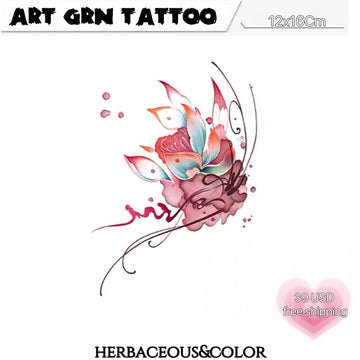 Lotus Butterfly Tattoo Stickers