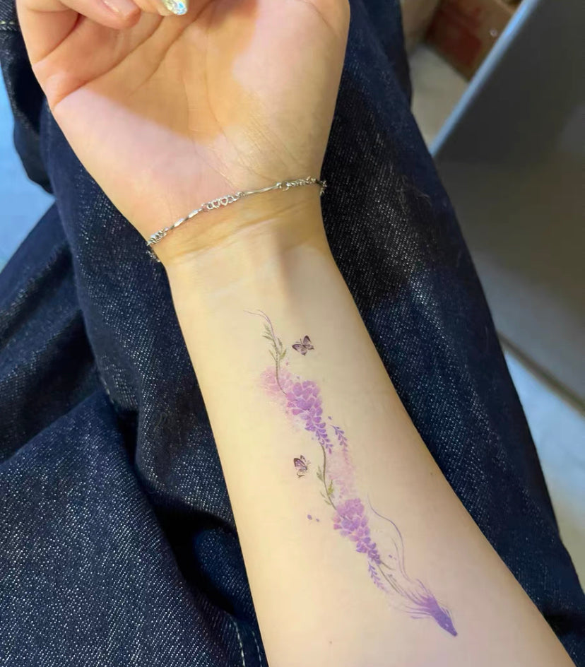 Wisteria Flower Tattoo Stickers