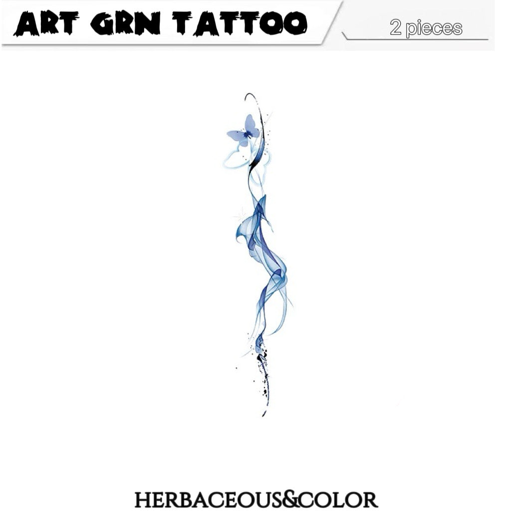 Blue Smoke Temporary Tattoo
