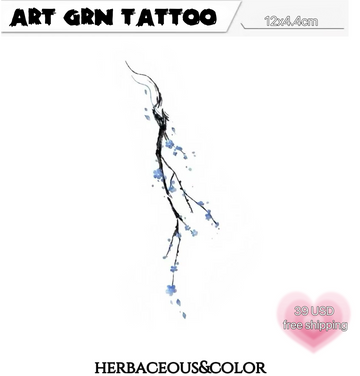 Blue Plum Tattoo Sticker