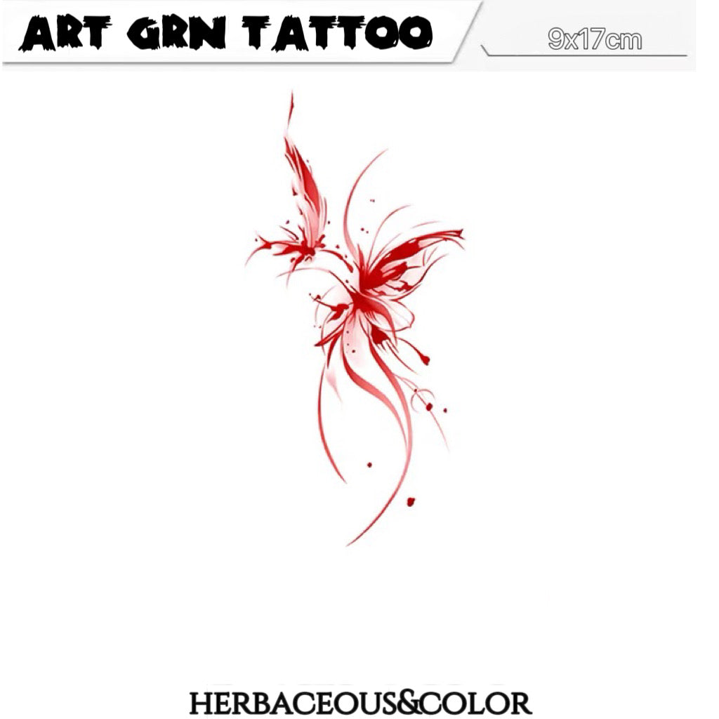 Temporary Red Butterfly Tattoo