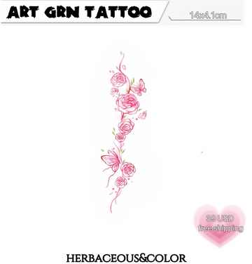 Butterfly and Rose Tattoo Stickers