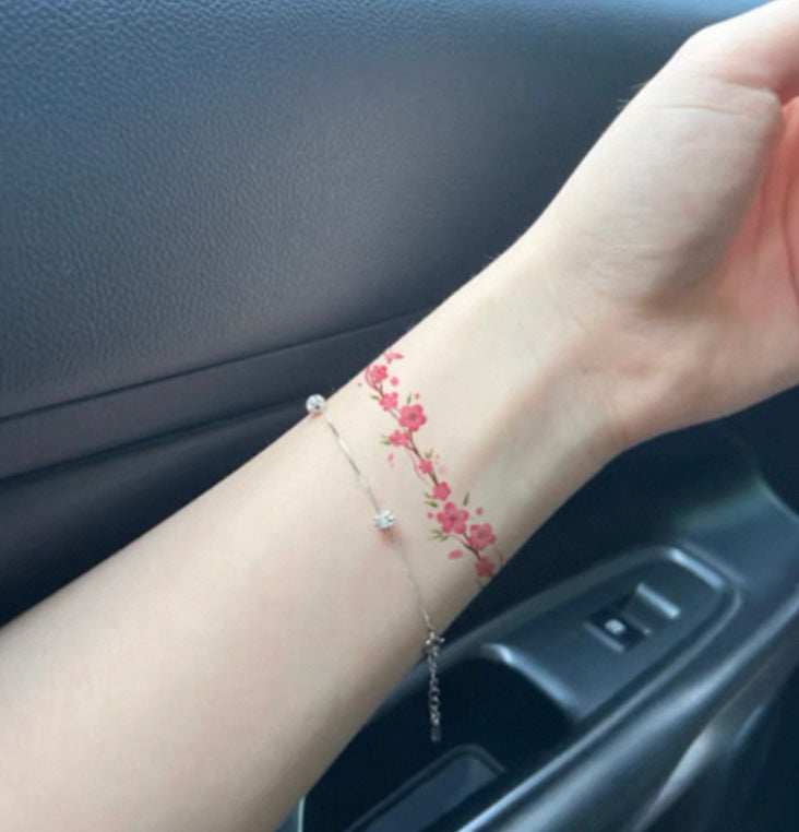 Arm ring peach blossom tattoo sticker