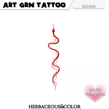 Red snake tattoo sticker