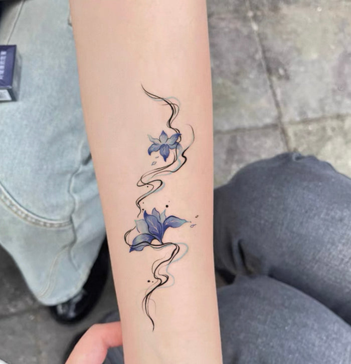 Blue Lotus Tattoo Stickers