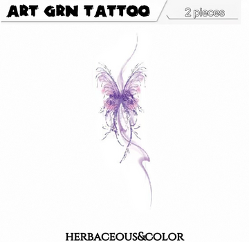 Temporary tattoo of purple butterfly flower
