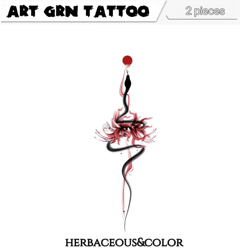 Series of snake temporary tattoos