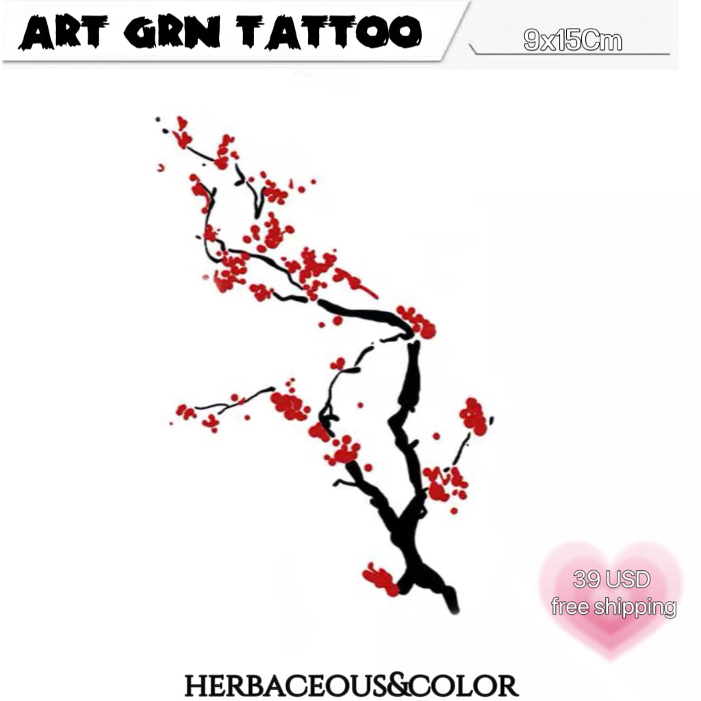 Romantic Plum Blossom Tattoo Stickers