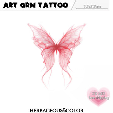 Red butterfly tattoo sticker